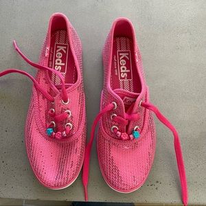 NWOT pink sequin Keds girls sneakers shoes